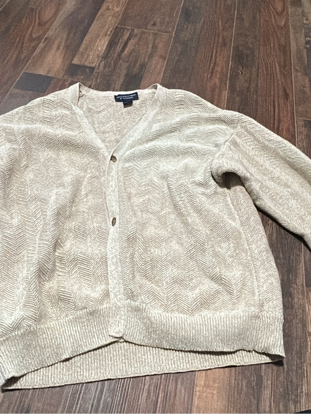 Beige V-Neck Button Cardigan Sweater - Women